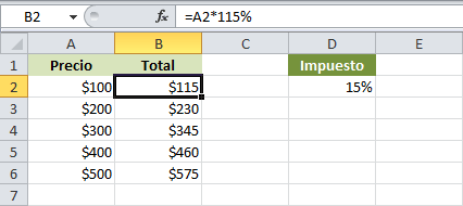 Sumar porcentaje Excel