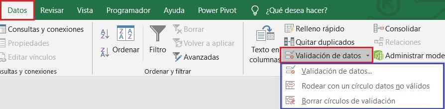 validacion de datos en excel