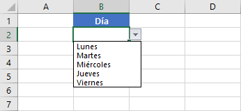 lista desplegable excel