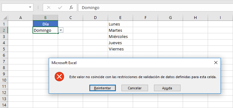 Modificar una lista desplegable en Excel