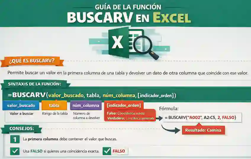 funcion buscarv en excel