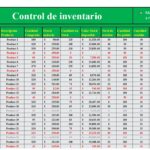 plantilla de inventario