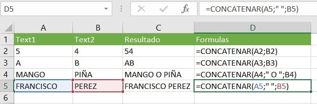 Función Concatenar En Excel Siempre Excel 7549