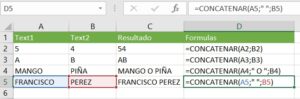 concatenar en Excel