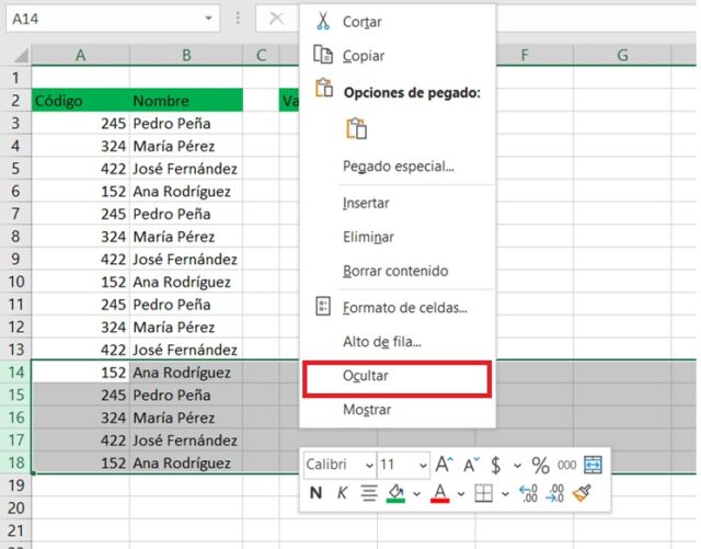 Inicio En El Uso De Excel Como Ocultar Y Mostrar Celdas En Excel Hot My Xxx Hot Girl