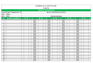 Listado de asistencia en excel