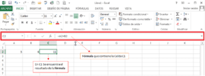 Barra de formulas de excel