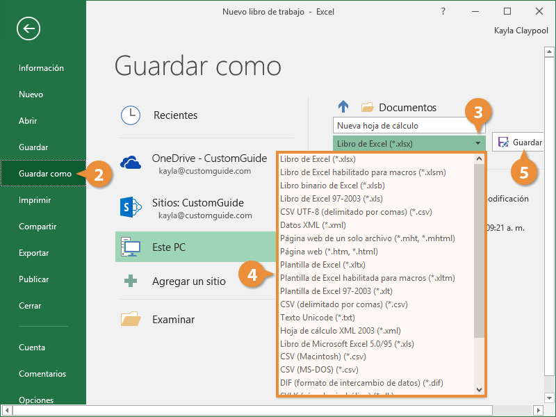 Extensiones de Excel para guardar archivos - Siempre Excel