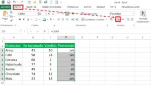 sacar porcentaje en excel