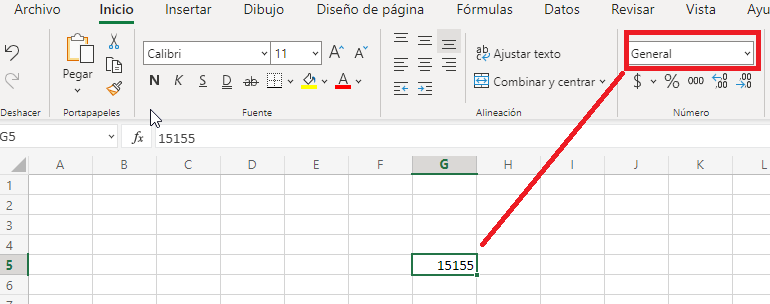 Cuadro Formato de número de Excel