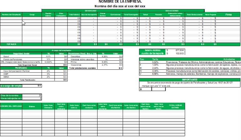 Plantilla Excel: Formato de nómina: Descarga plantilla en Excel