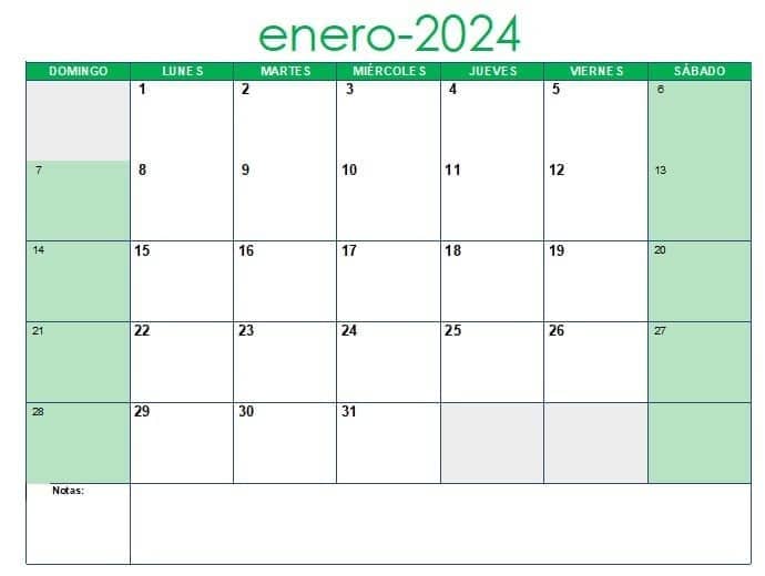 calendario 2024 mensual
