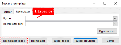 quitar espacios en blanco excel