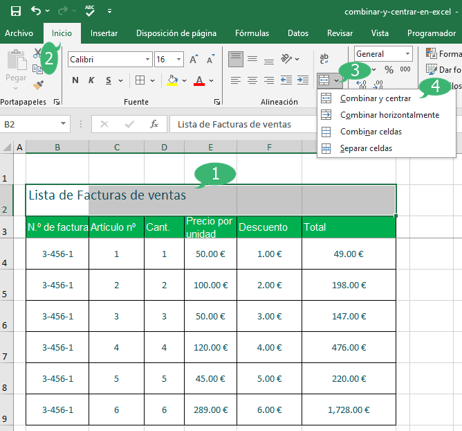 Unir Celdas En Excel Combinar Y Centrar Siempre Excel 1022