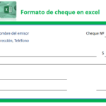 Formato de cheque: Para llenar en Excel formato de cheque en excel