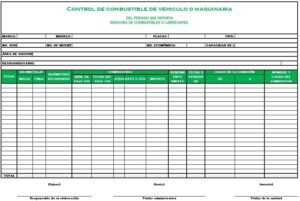 control de combustible en excel