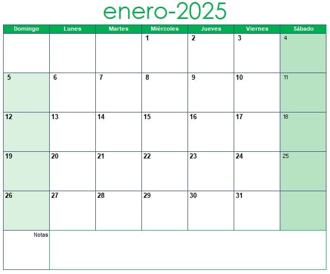 Calendario 2025 en Excel Siempre Excel