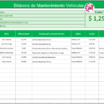 Bitácora de Mantenimiento Vehicular en Excel Gratis bitácora de mantenimiento vehicular en excel