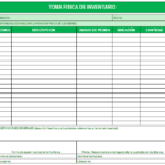 Formato de Inventario Físico en Excel formato de inventario físico en excel