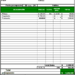 presupuesto de obra en excel