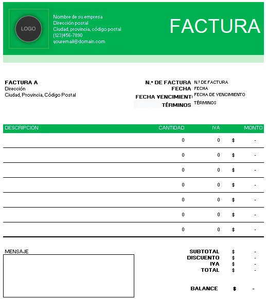 factura en excel