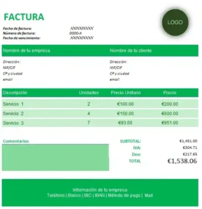 factura en excel
