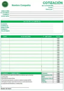 Plantillas de cotizaciones en excel gratis