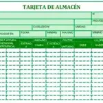 tarjeta de almacen en excel