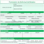 solicitud de empleo en excel