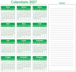 calendario 20207 en excel