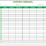 plantilla horario semanal excel